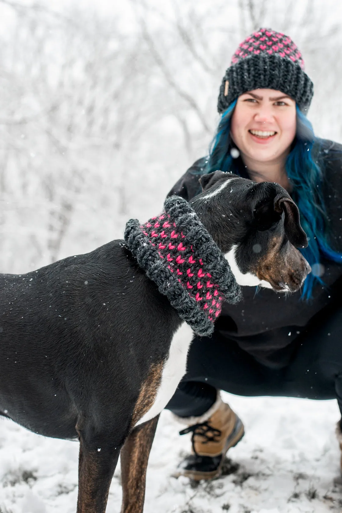 Matching Little Heart Beanie & Cowl Set