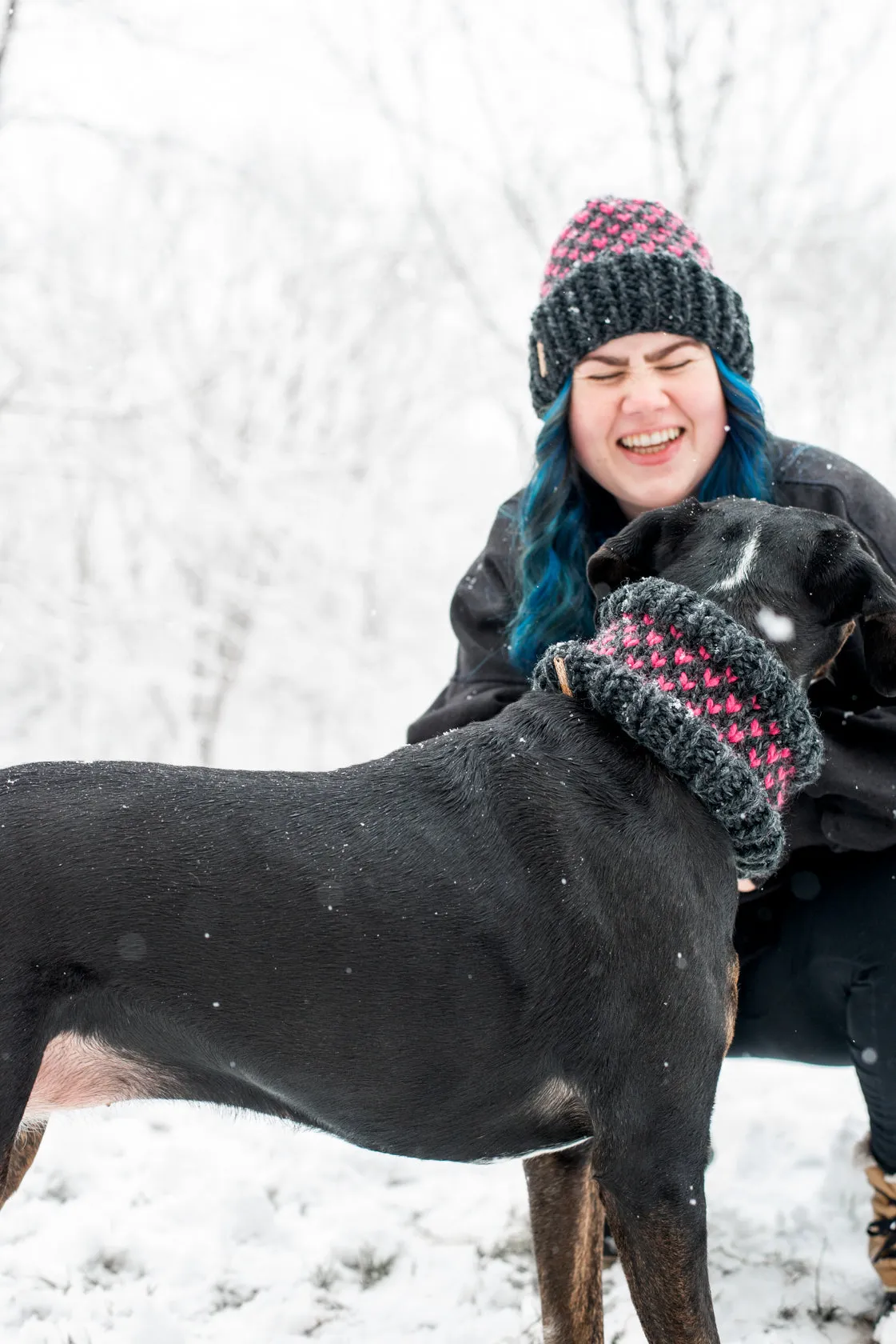 Matching Little Heart Beanie & Cowl Set