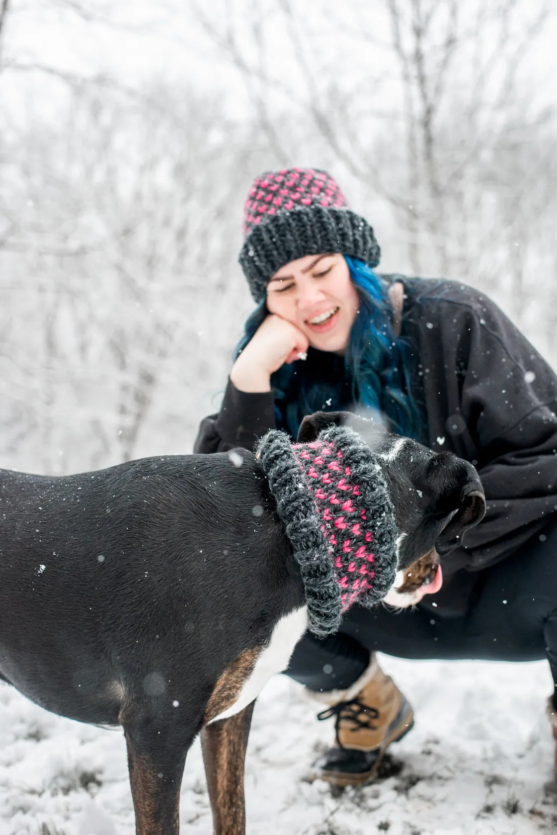 Matching Little Heart Beanie & Cowl Set