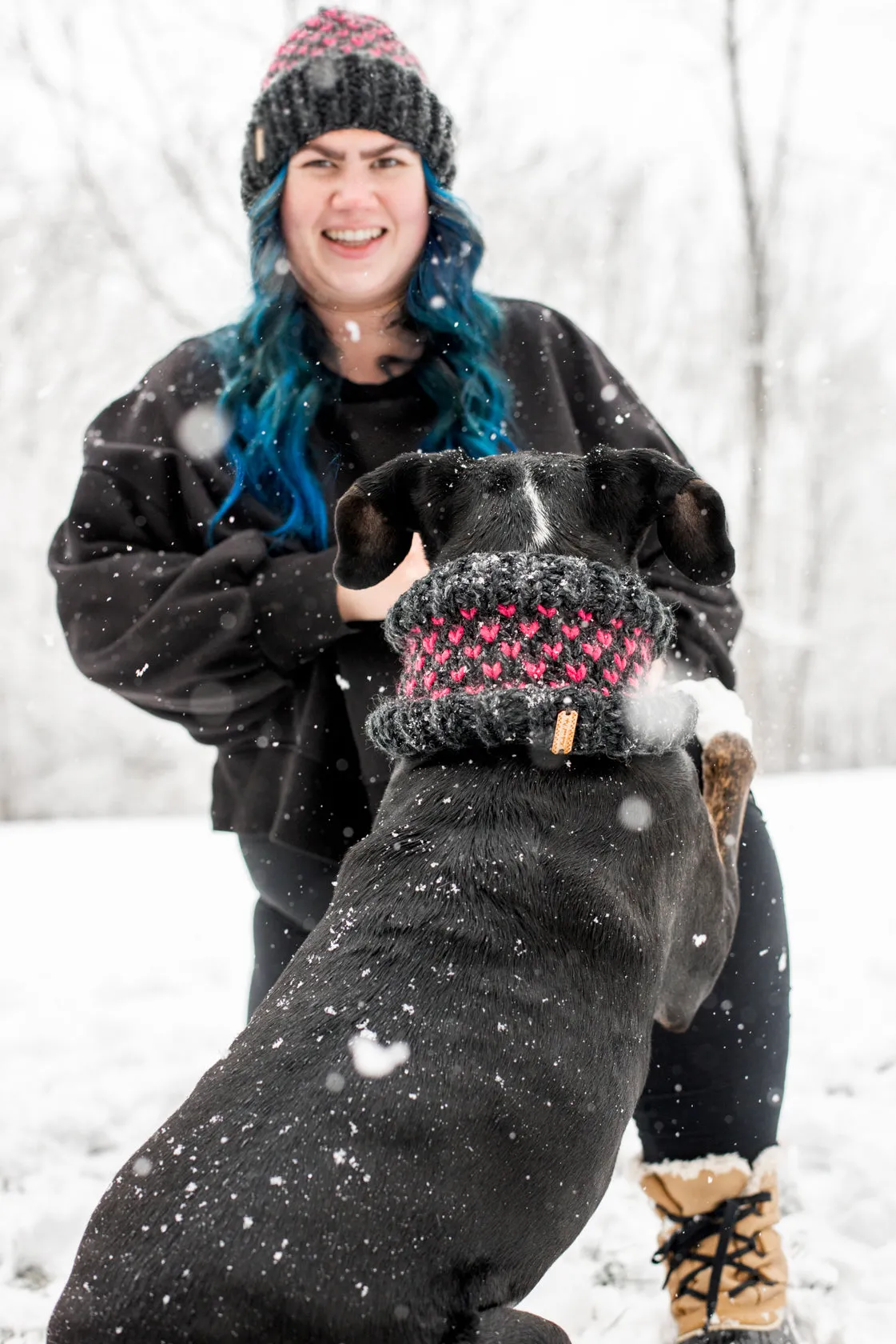 Matching Little Heart Beanie & Cowl Set