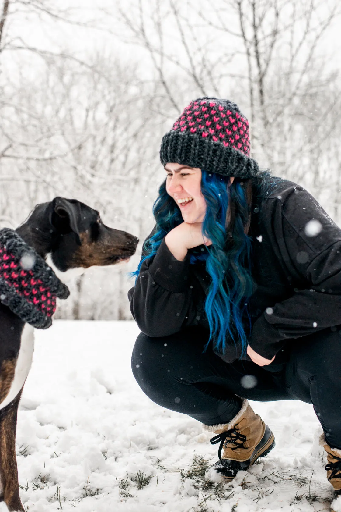 Matching Little Heart Beanie & Cowl Set