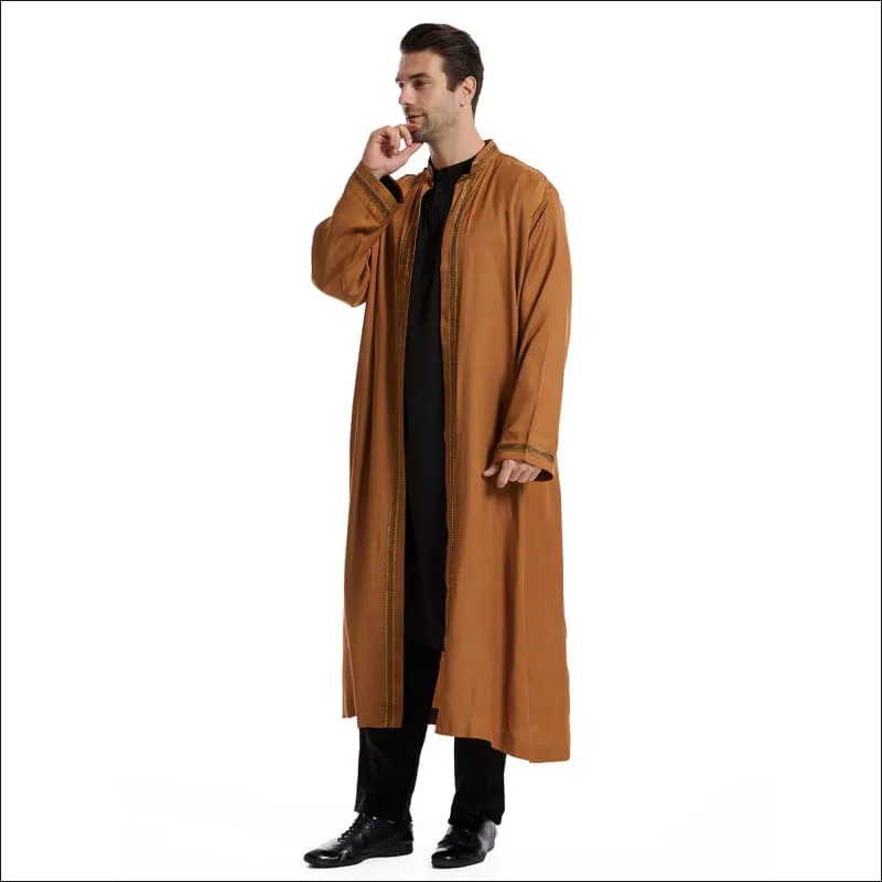 Men's Abaya Muslim Saudi Jubba Thobe for Modern Elegance