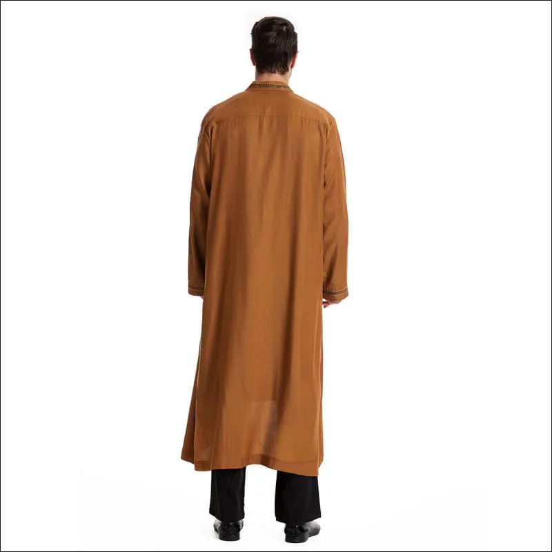 Men's Abaya Muslim Saudi Jubba Thobe for Modern Elegance