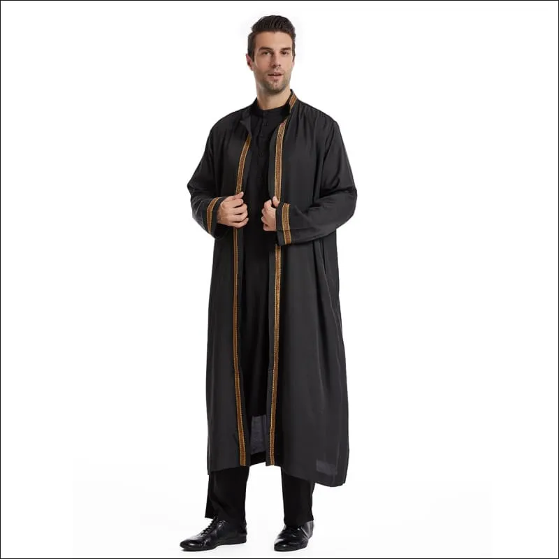 Men's Abaya Muslim Saudi Jubba Thobe for Modern Elegance