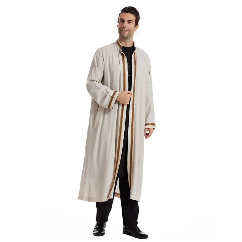 Men's Abaya Muslim Saudi Jubba Thobe for Modern Elegance