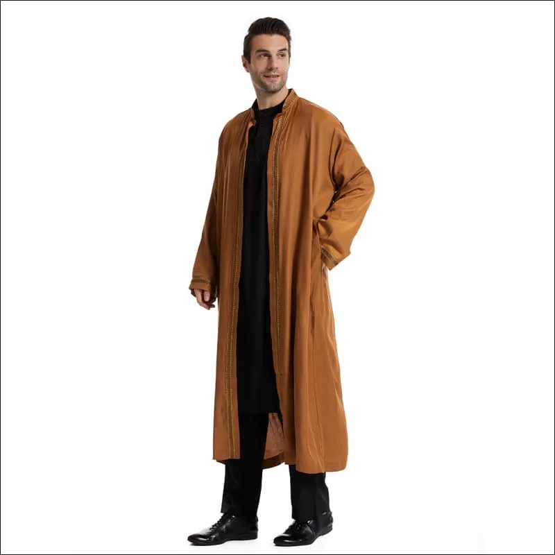 Men's Abaya Muslim Saudi Jubba Thobe for Modern Elegance