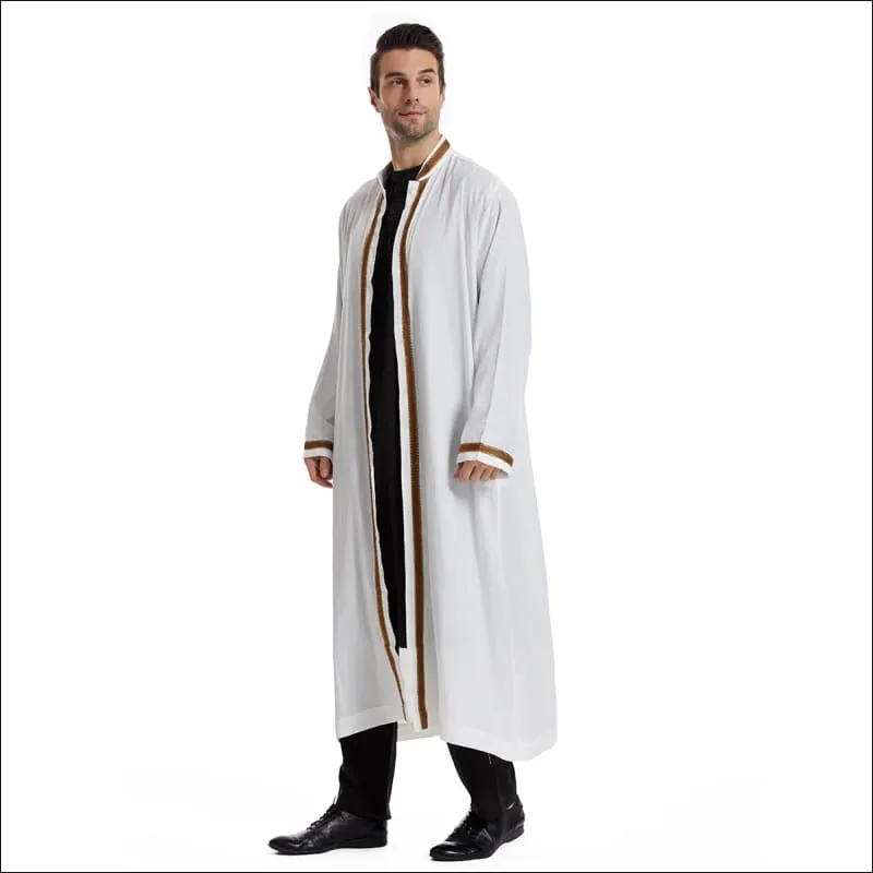 Men's Abaya Muslim Saudi Jubba Thobe for Modern Elegance