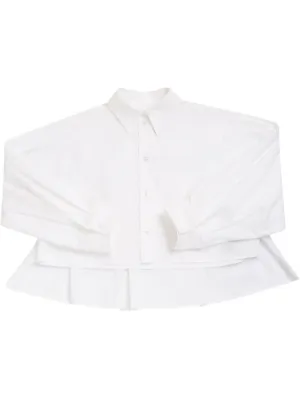 MM6 Maison Margiela   Cotton poplin cropped shirt 