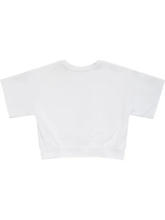 Moschino   Cotton jersey cropped t-shirt 