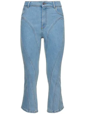 MUGLER   Stretch denim cropped jeans 