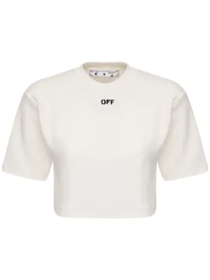 Off-White   Off cotton blend jersey t-shirt 