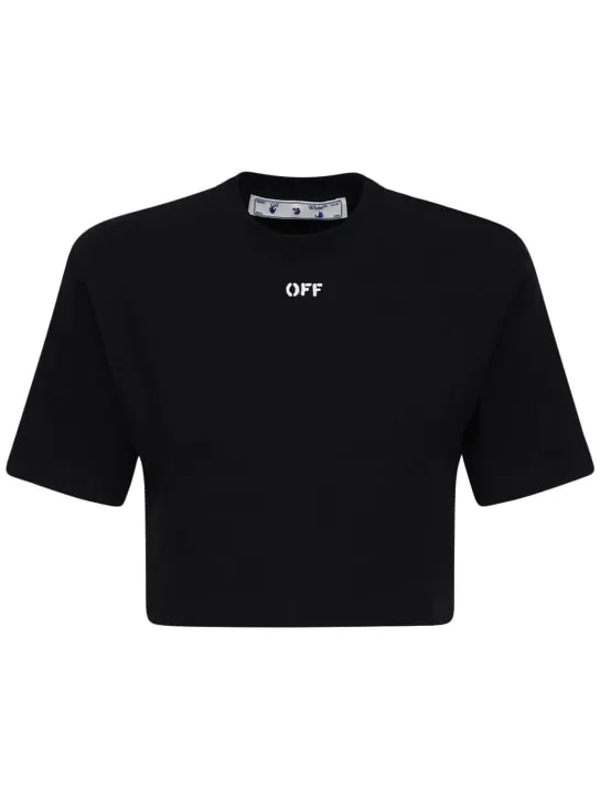 Off-White   Off cotton blend jersey t-shirt 