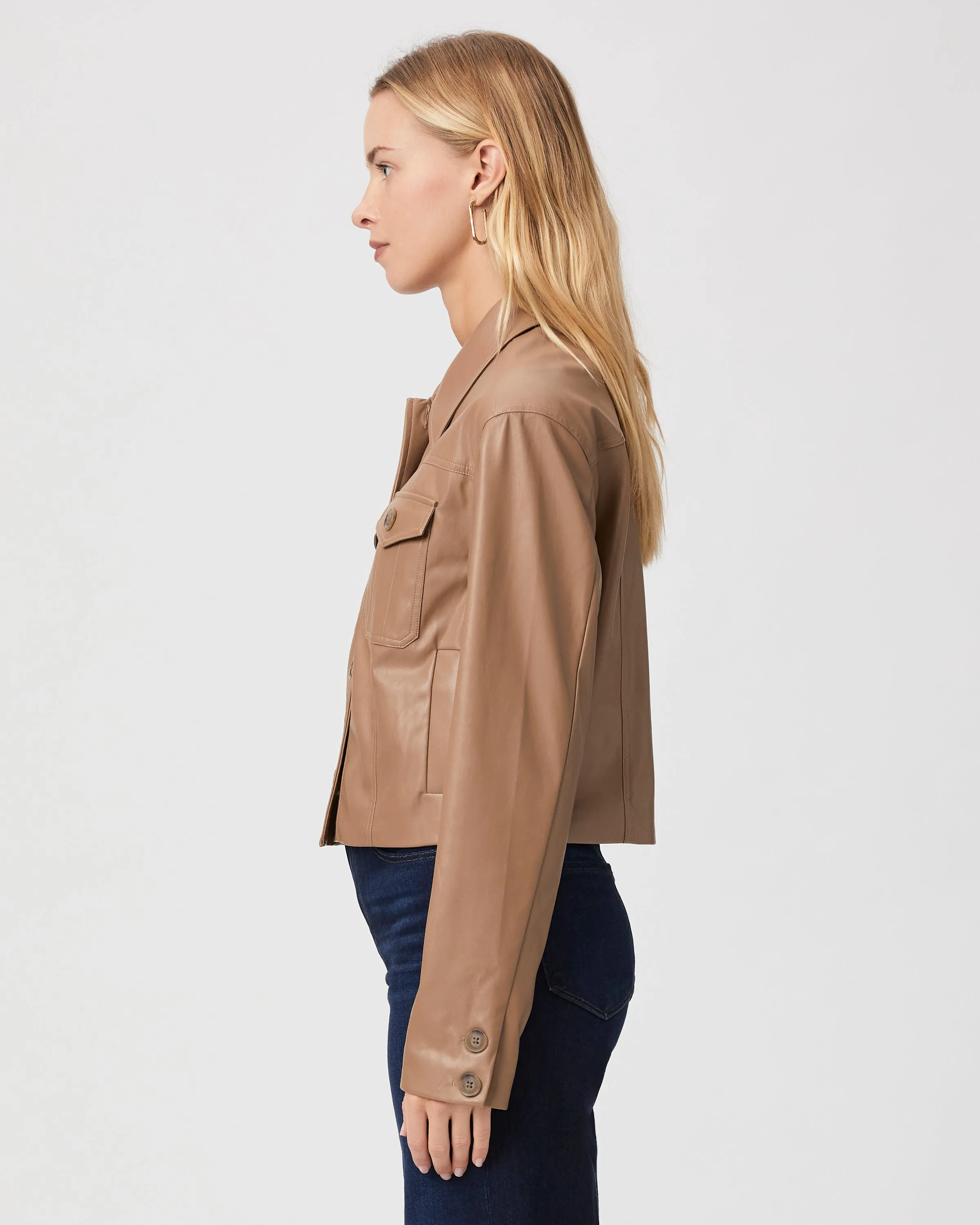 Paige Fenwick Jacket in Burnt Sugar Faux Leather