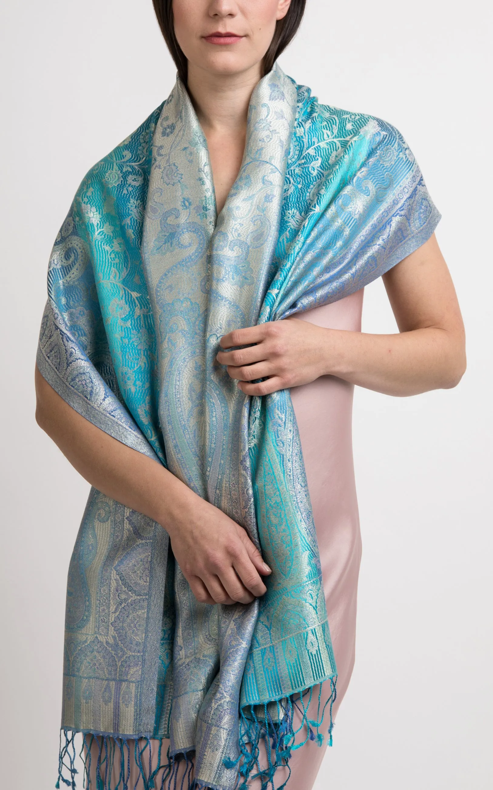 Rio Aqua Silk Scarf - MCM103