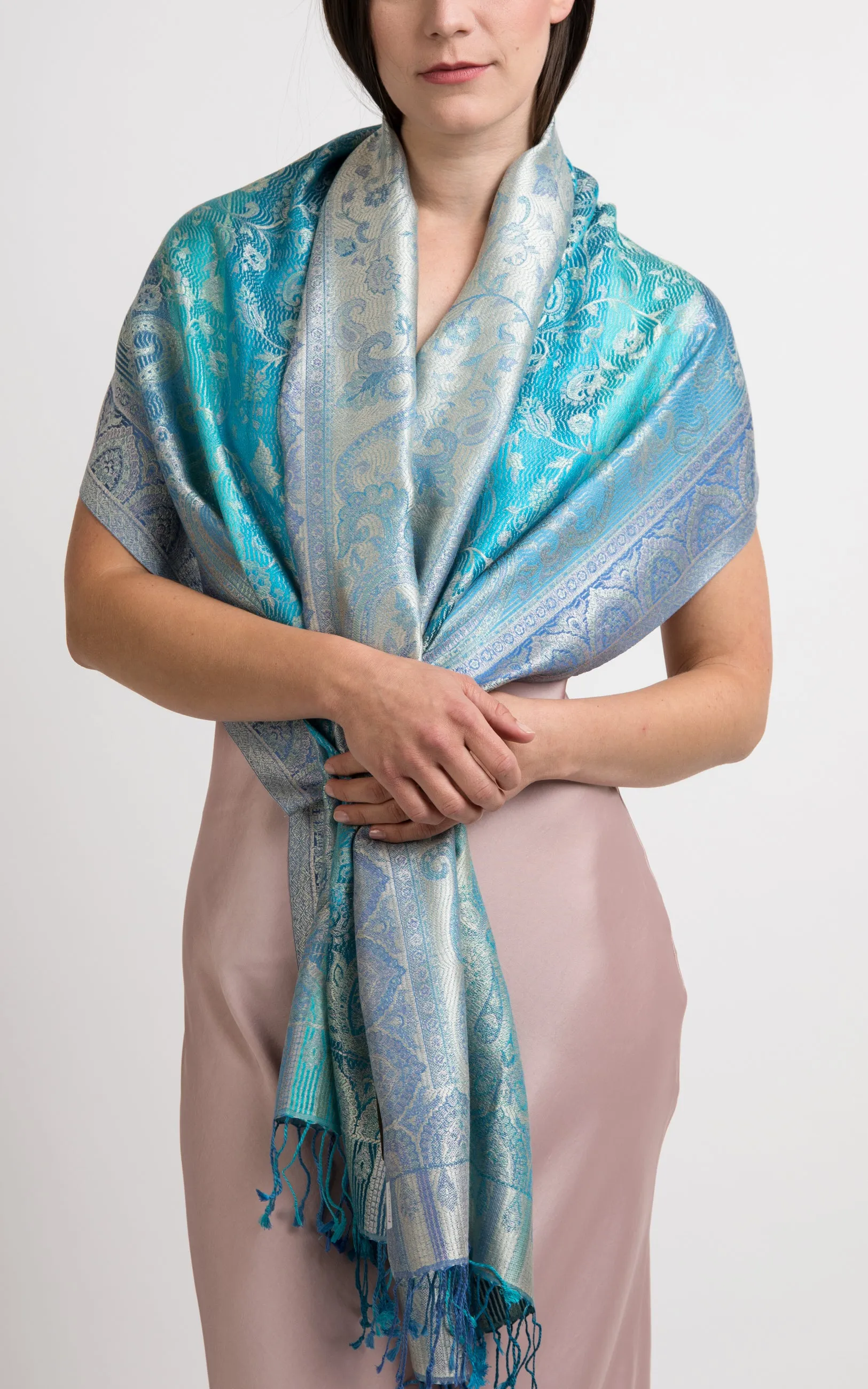 Rio Aqua Silk Scarf - MCM103