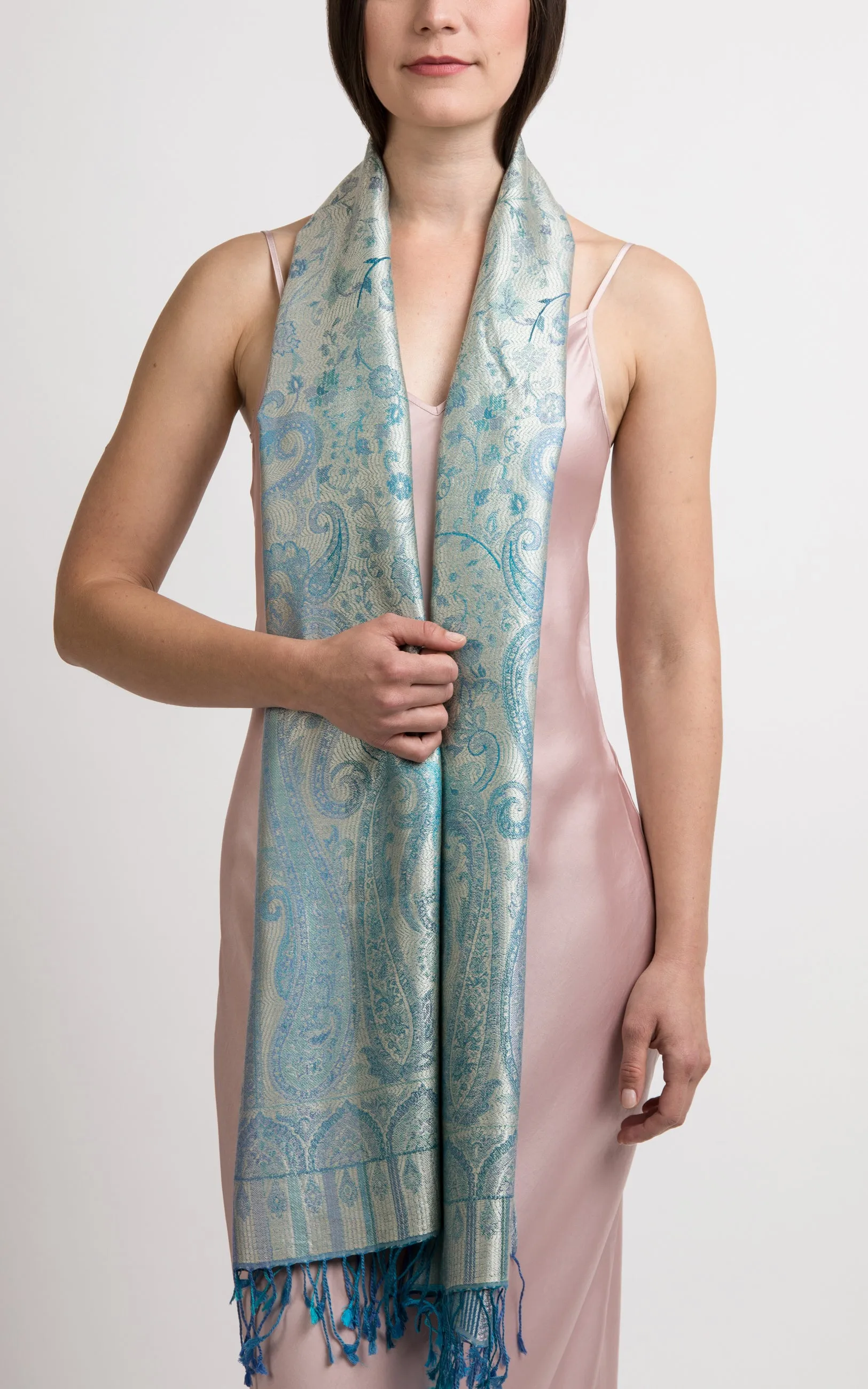 Rio Aqua Silk Scarf - MCM103