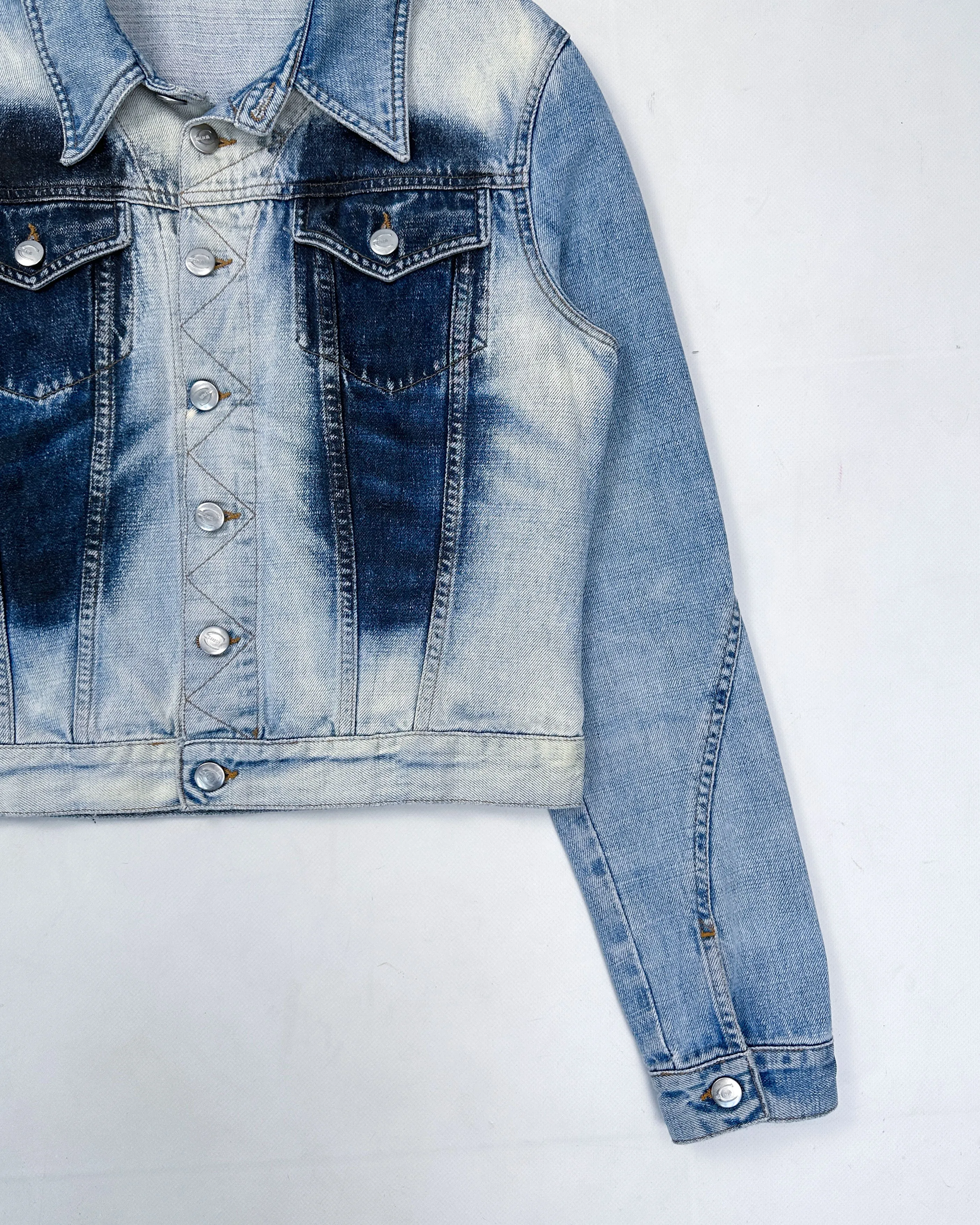 Roberto Cavalli Faded Denim Trucker Jacket 1990's