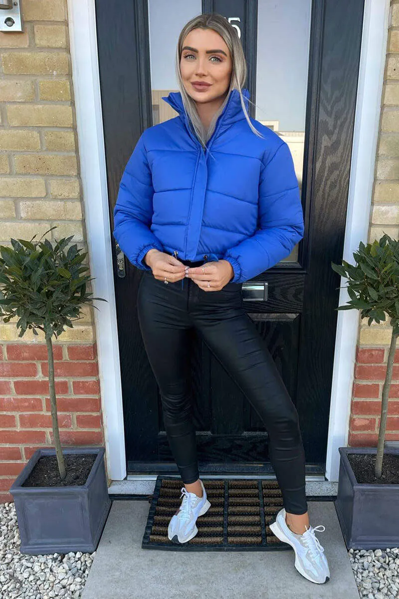 Royal Blue Cropped Puffer Jacket