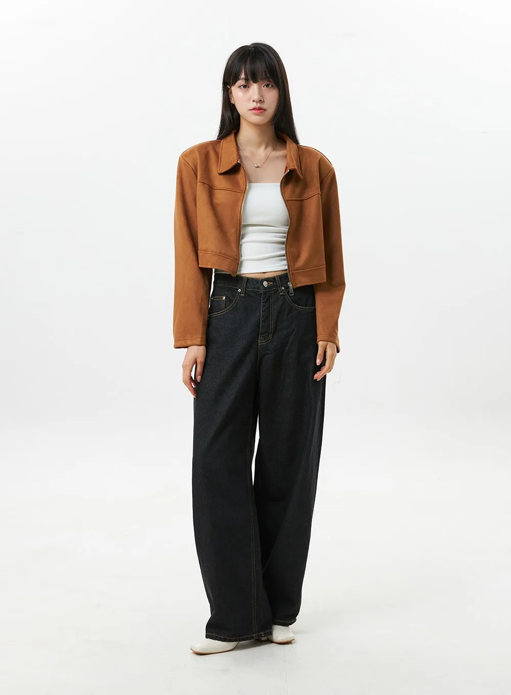 Suede Cropped Jacket OS309