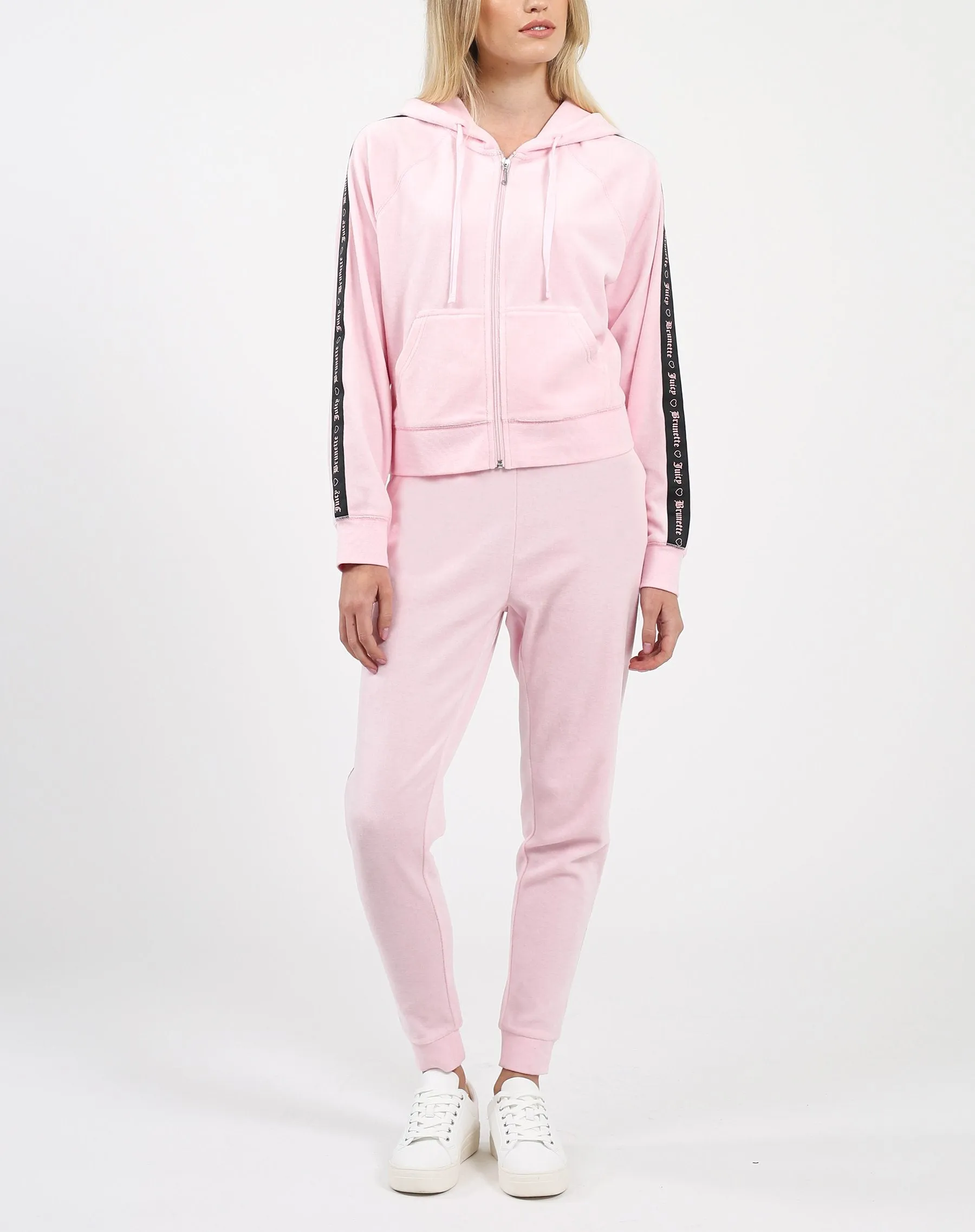 The "BRUNETTE LOVES JUICY" Pink Velour Track Jacket