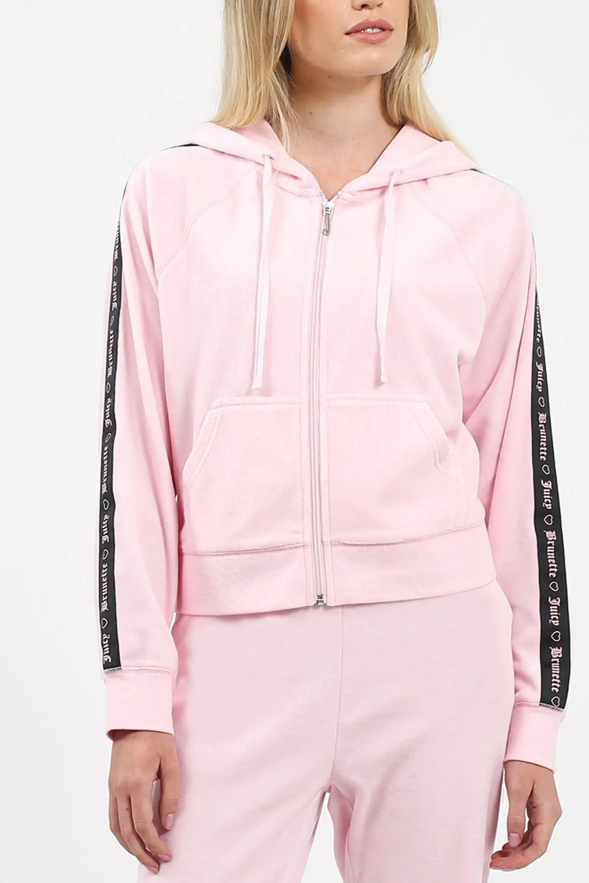 The "BRUNETTE LOVES JUICY" Pink Velour Track Jacket