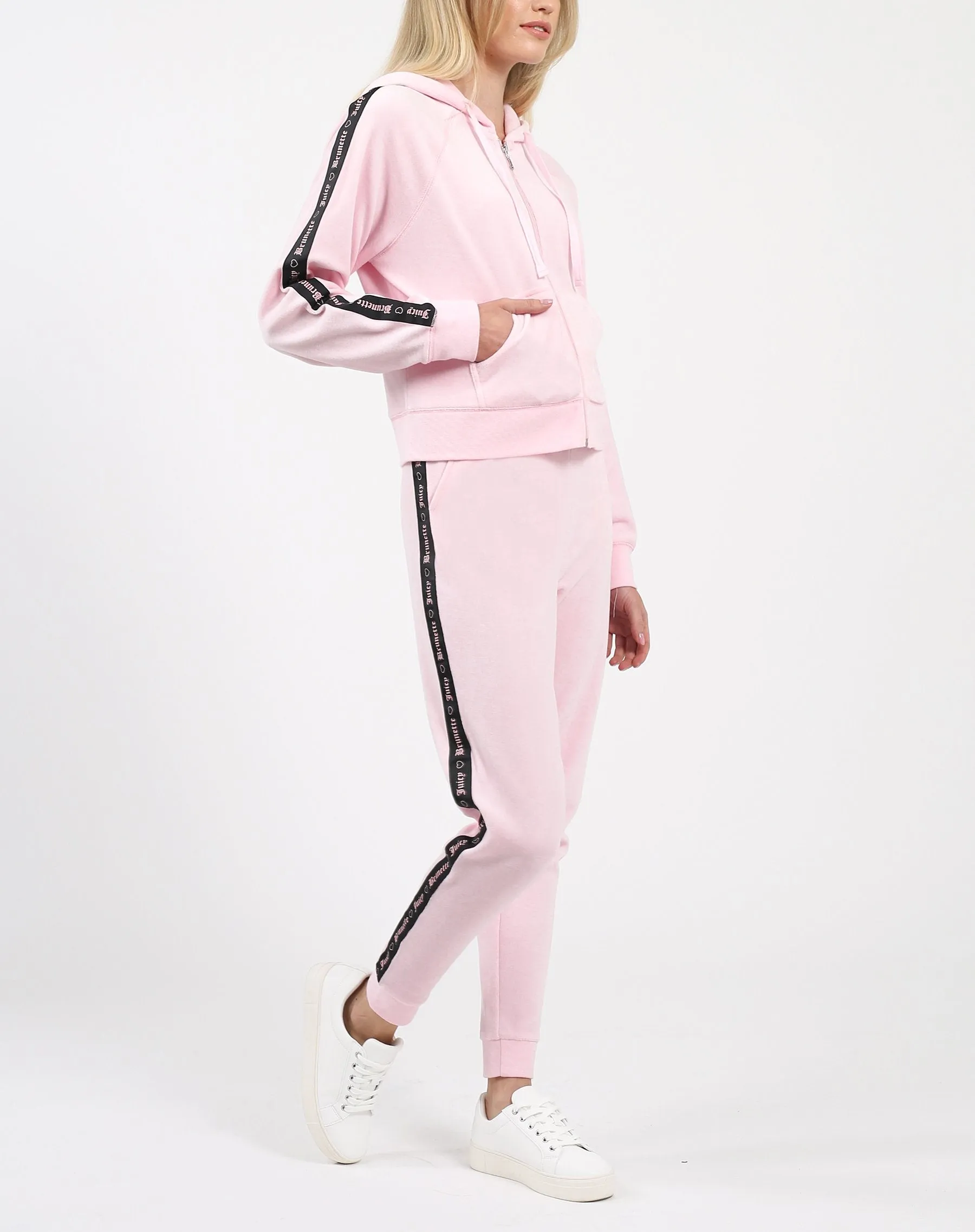 The "BRUNETTE LOVES JUICY" Pink Velour Track Jacket