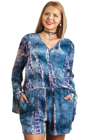 Tie Dye Romper, Blue Mix