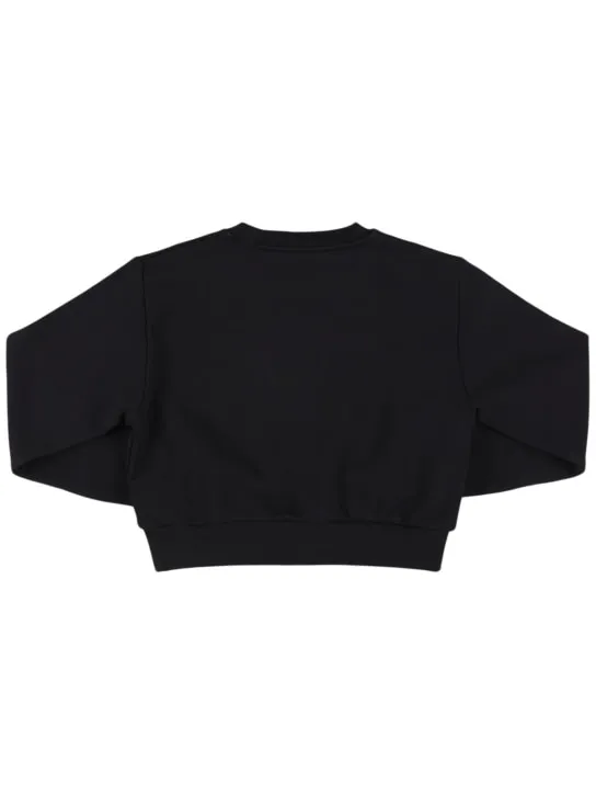 Versace   Embellished cotton cropped sweatshirt 