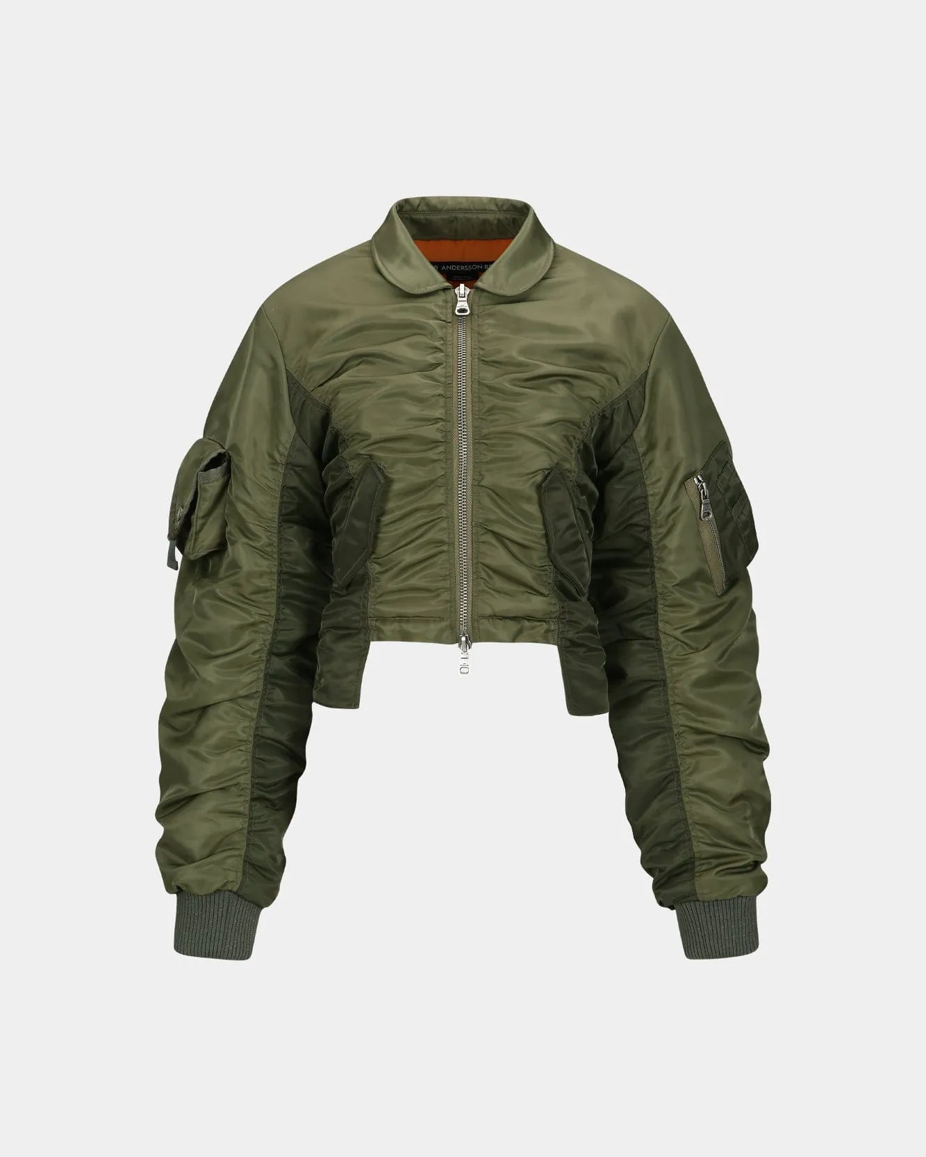 VITALINA LACE-UP BOMBER JACKET awa652w(KHAKI)