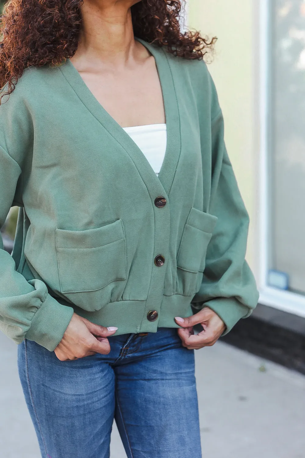 Weekend Ready Lime Green Boyfriend Button Down Cropped Jacket