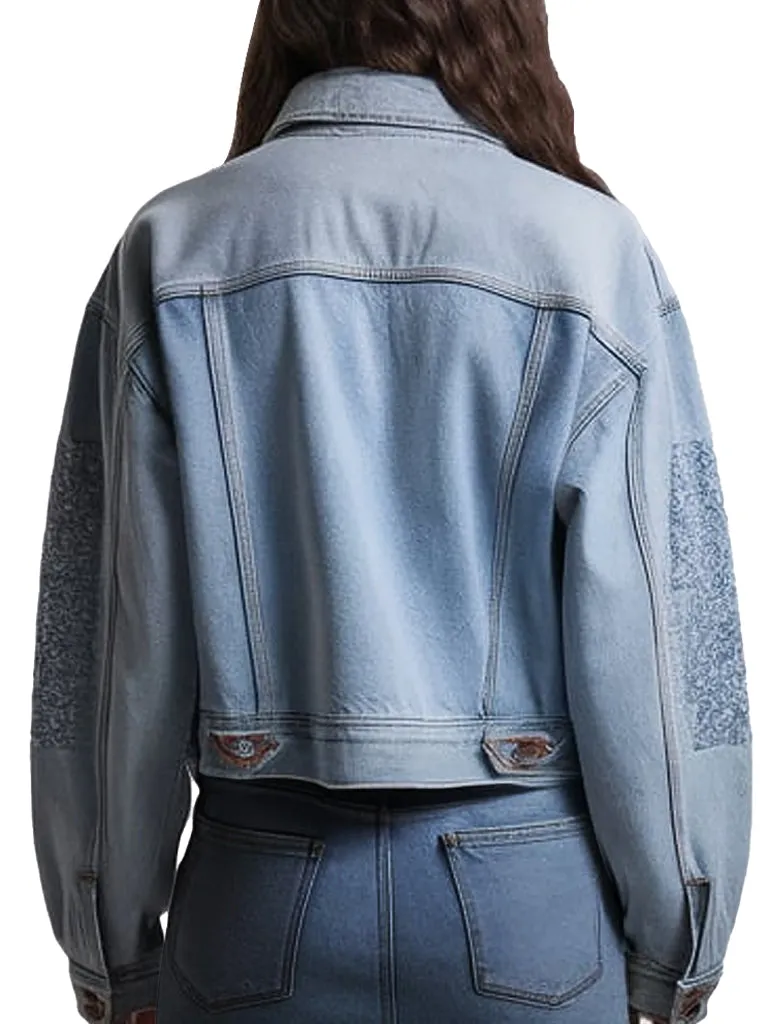 Women's Cropped Light Blue Ember Denim Jacket