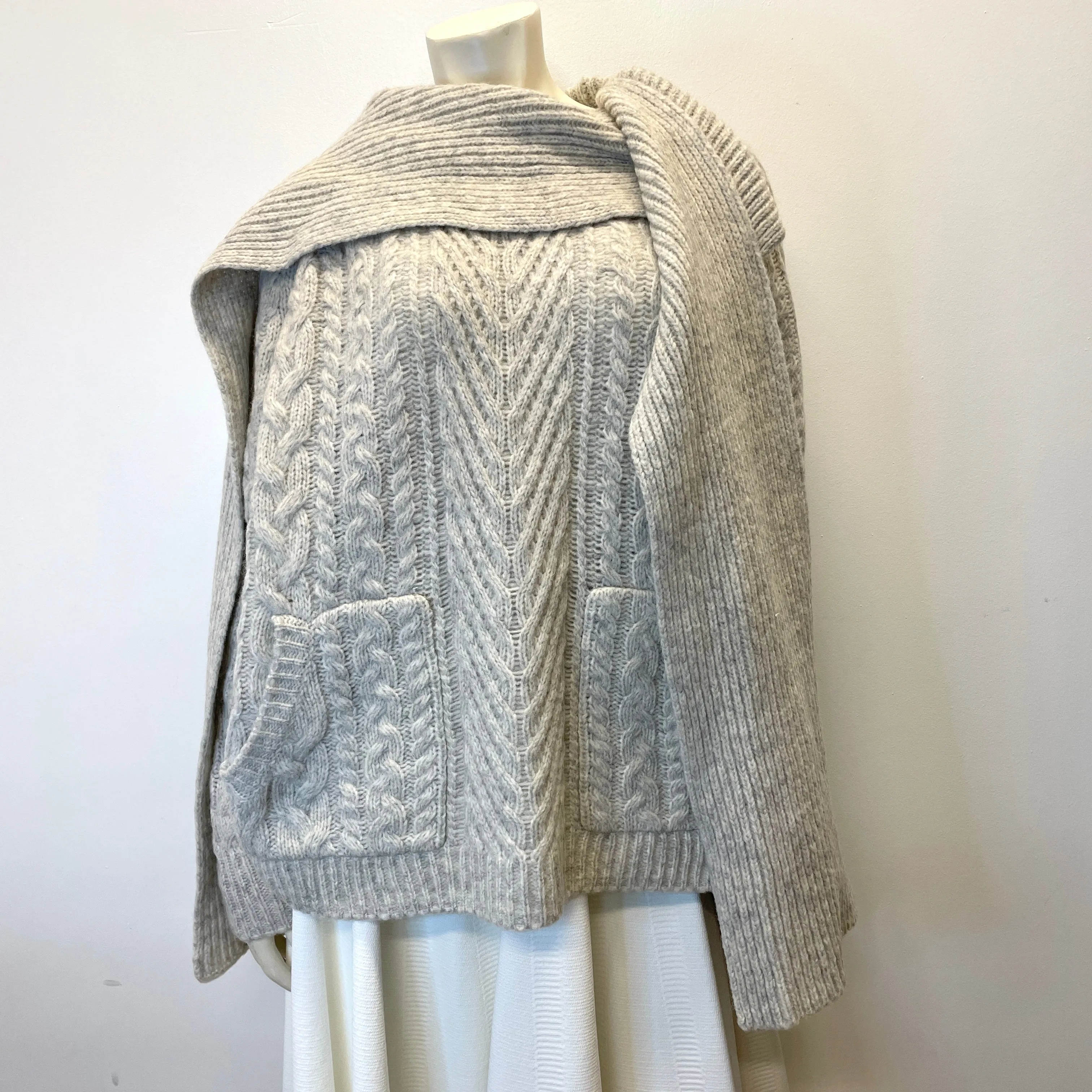 Y2K Marc by Marc Jacobs Vintage Designer Chunky Cable Knit Sweater with Detachable Scarf