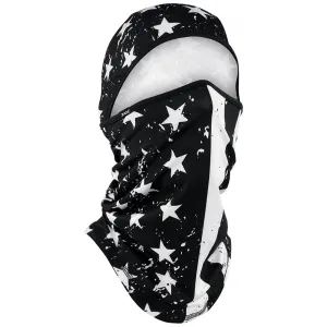 Zan Headgear WB4L091 Convertible Balaclava, SportFlex™ Series Black & White Flag