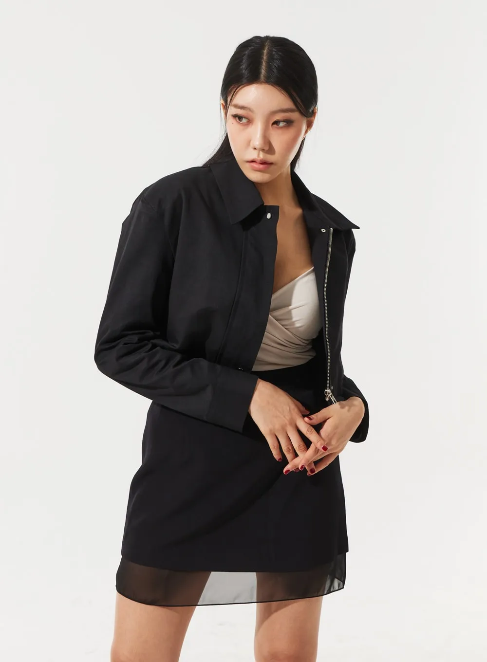 Zip-Up Cropped Jacket IM329